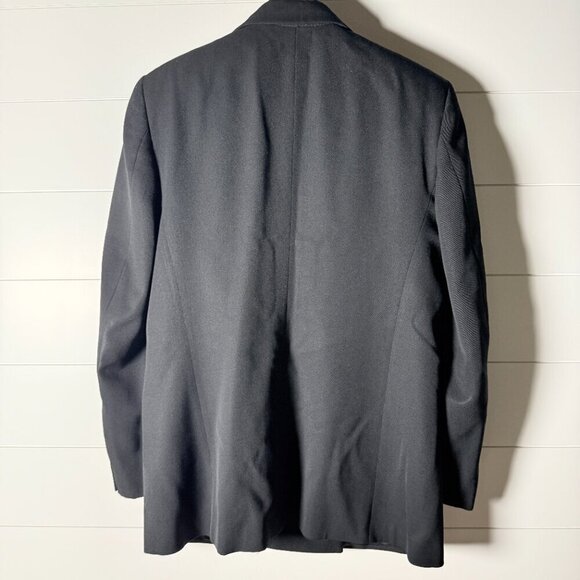 Bowdon Wool Double Breasted Blazer Women's Black Size 6 Brass Colored Buttons - Picture 5 of 10